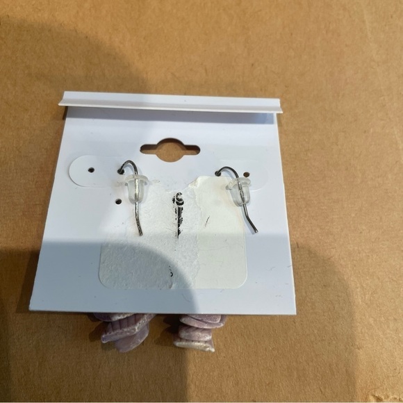 Purplish Pink Real Stone Dangle Earrings - Picture 4 of 4